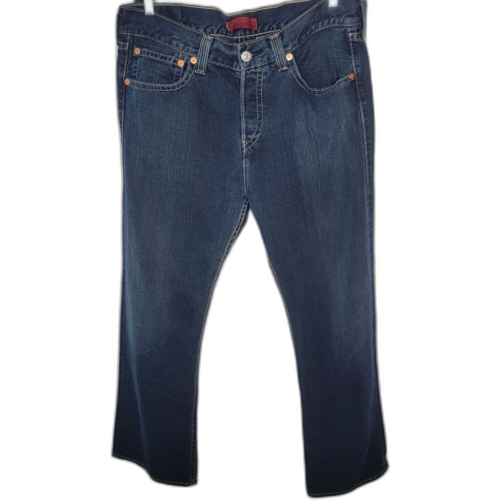 Levi's Type‎ 1 Jeans Iconic Straight Men's Size 38x29 Dark Wash Cotton Blend
